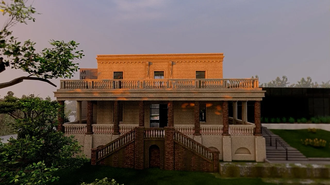 Render de la fachada restaurada de la Casa de los Costa